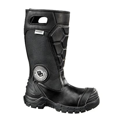 Black Diamond X2 Structural Firefighting Boot in Black (Side View) - Dinges Fire Company