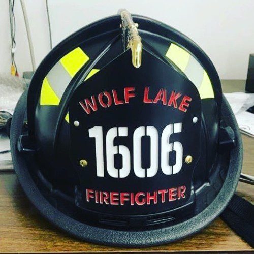 Leatherhead Metals - Metal Helmet Shield - Dinges Fire Company
