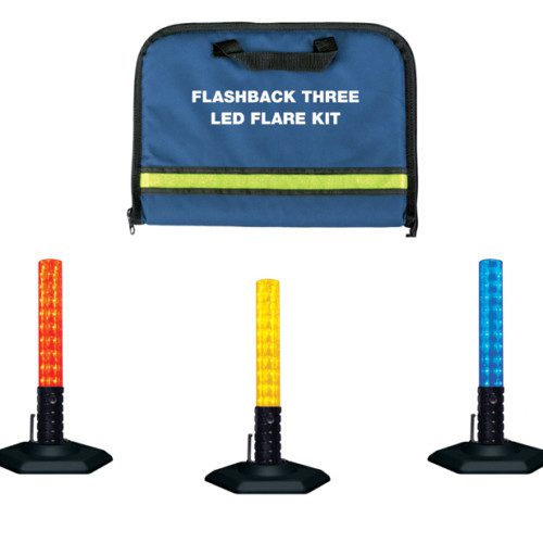 EMI | Flashback Three™ LED Flare Kit (Red, Amber, and Blue, with Bag) - Dinges Fire Company