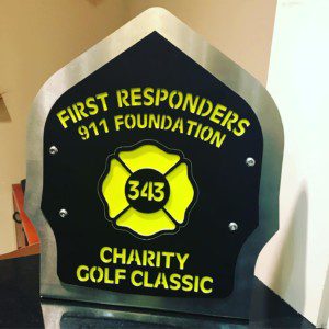 Leatherhead Metals - 9″ Shield w/ Desk Stand - Dinges Fire Company