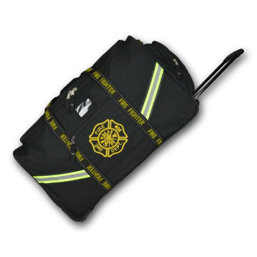 LightningX | Black Premium Rolling Turnout Gear Bag | Dinges Fire Company
