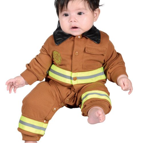 Aeromax | Tan Firefighter Romper 6-12 Month Romper | Dinges Fire Company