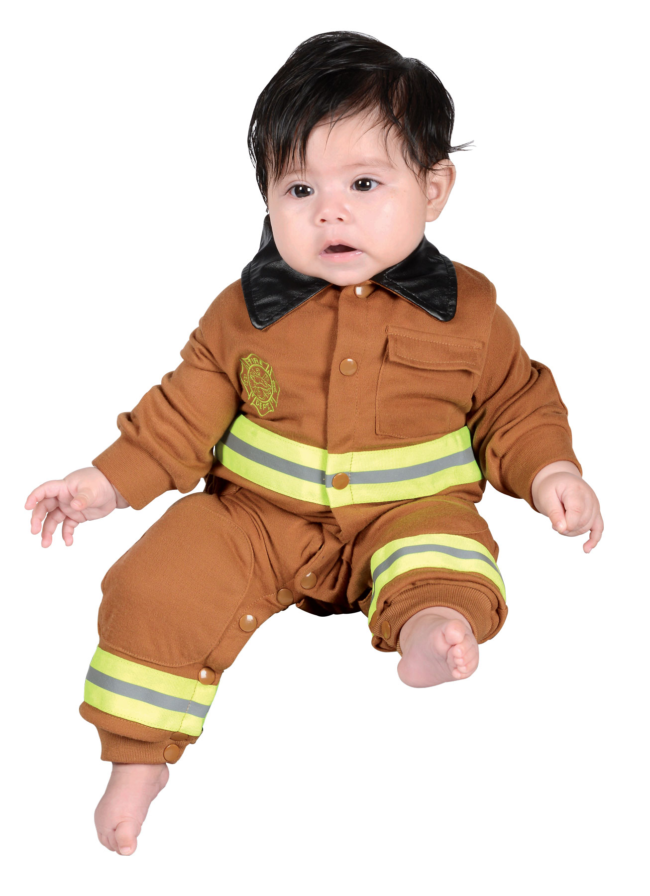 Aeromax | Tan Firefighter Romper 6-12 Month Romper | Dinges Fire Company