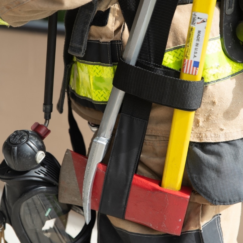 Tools-sit-vertical-on-back-left-hip FRE | Tools in Strap | Dinges Fire Company